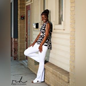 Judy Blue White Flare Jeans